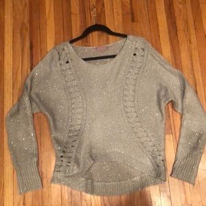 Grey sparkly long sleeve sweater